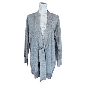 Lane Bryant Metallic Gold Black Tie Front Cardigan Sweater 14/16